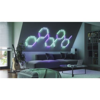 Nanoleaf NL59-K-0002LW-9PK-EU - JUEGO 9x LED RGBW Riel regulable LINES 1200-6000K Wi-Fi