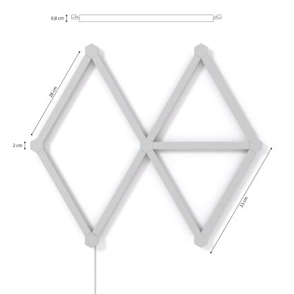 Nanoleaf NL59-K-0002LW-9PK-EU - JUEGO 9x LED RGBW Riel regulable LINES 1200-6000K Wi-Fi