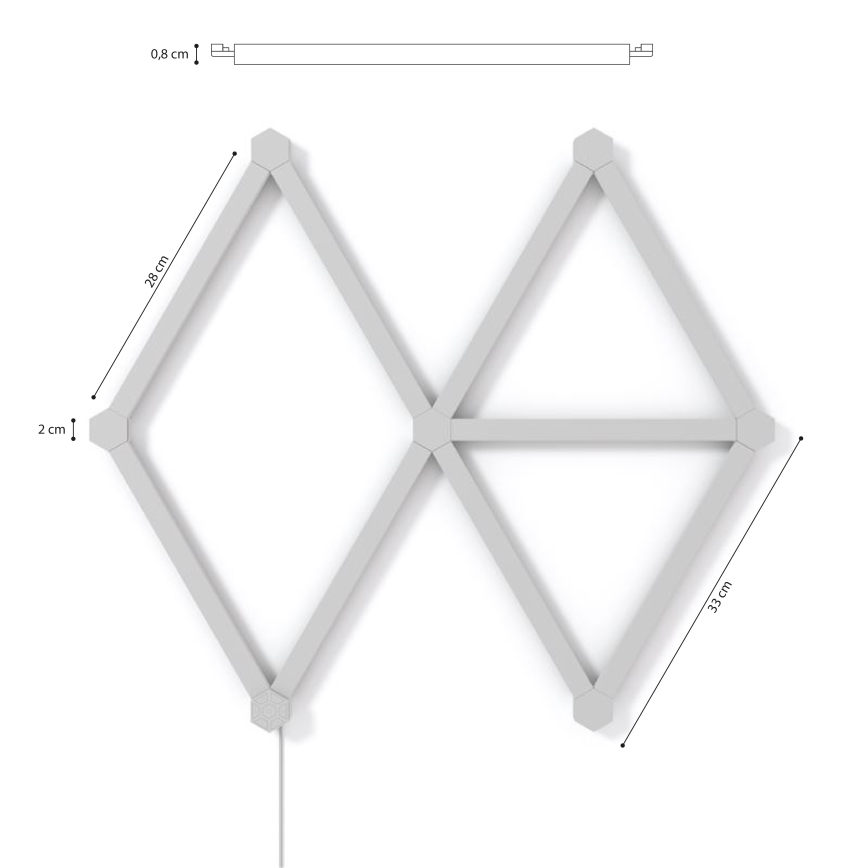 Nanoleaf NL59-K-0002LW-9PK-EU - JUEGO 9x LED RGBW Riel regulable LINES 1200-6000K Wi-Fi