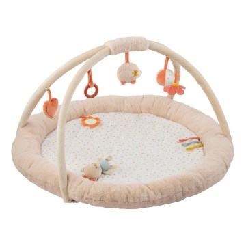 Nattou - Manta infantil para jugar con un trapecio MILA, ZOE & LANA beige