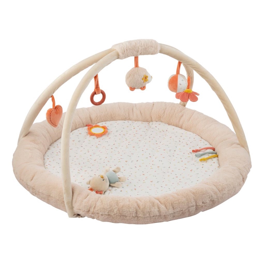 Nattou - Manta infantil para jugar con un trapecio MILA, ZOE & LANA beige