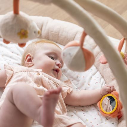 Nattou - Manta infantil para jugar con un trapecio MILA, ZOE & LANA beige