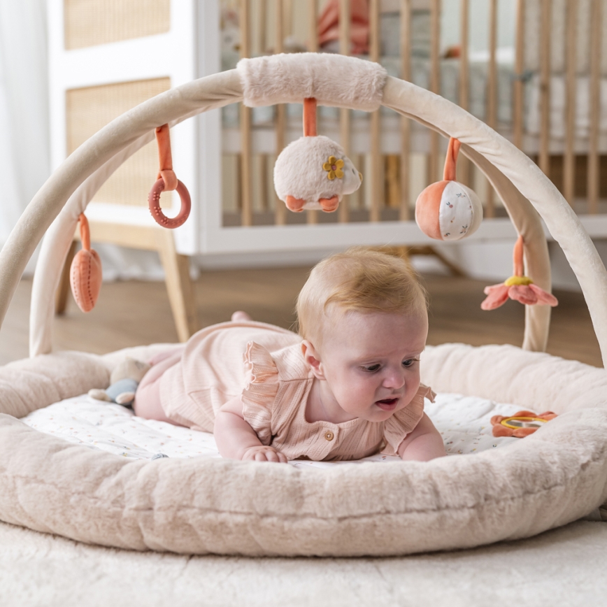 Nattou - Manta infantil para jugar con un trapecio MILA, ZOE & LANA beige