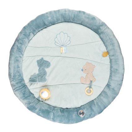 Nattou - Manta infantil para jugar con un trapecio ROMEO, JULES & SALLY azul