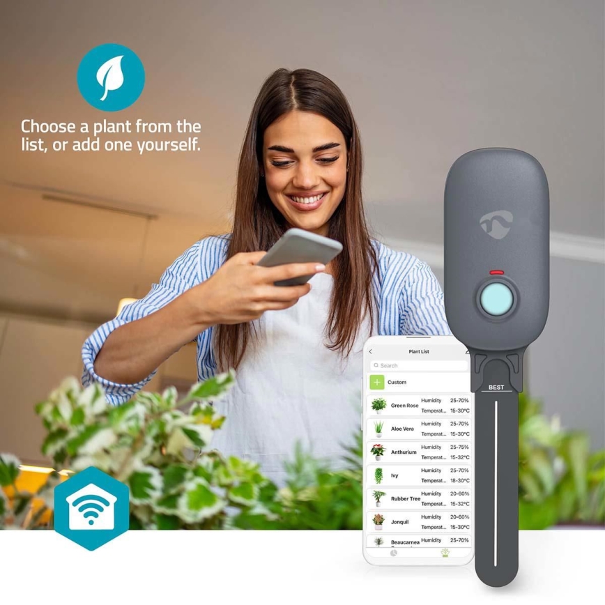 Sensor de humedad del suelo 3xAAA Wi-Fi Tuya IP55
