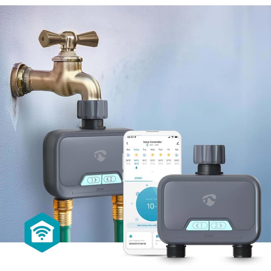Regulador de flujo de agua 4xAA Wi-Fi Tuya IP54