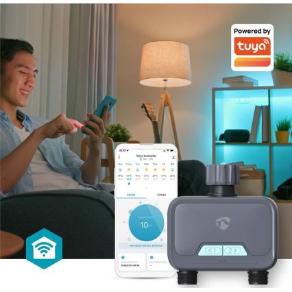 Regulador de flujo de agua 4xAA Wi-Fi Tuya IP54