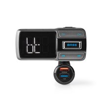 Nedis CATR101BK − Transmisor de coche FM Bluetooth/3A/2,4A control de voz