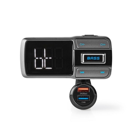 Nedis CATR101BK − Transmisor de coche FM Bluetooth/3A/2,4A control de voz