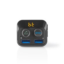 Nedis CATR120BK − Transmisor FM de coche Bluetooth/MP3/2xUSB