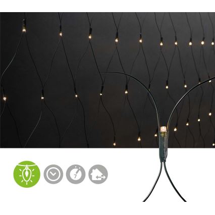 Cortina de Navidad LED 160xLED/7 funciones 5m IP44 blanco cálido