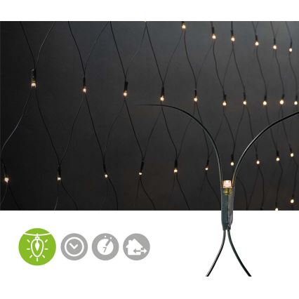 Cortina de Navidad LED 320xLED/7 funciones 6m IP44 blanco cálido