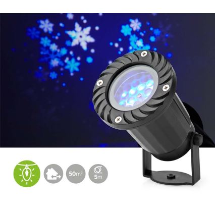 Proyector LED navideño de copos de nieve para exteriores 5W/230V IP44