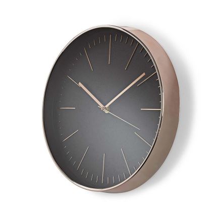 Reloj de pared 1xAA negro/rosa