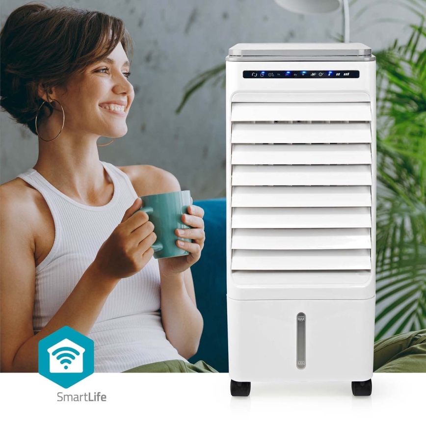 Enfriador de aire 65W/230V Wi-Fi Tuya blanco + control remoto