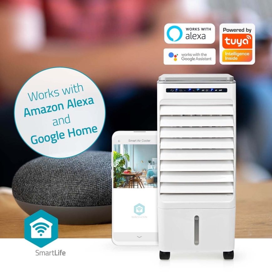 Enfriador de aire 65W/230V Wi-Fi Tuya blanco + control remoto
