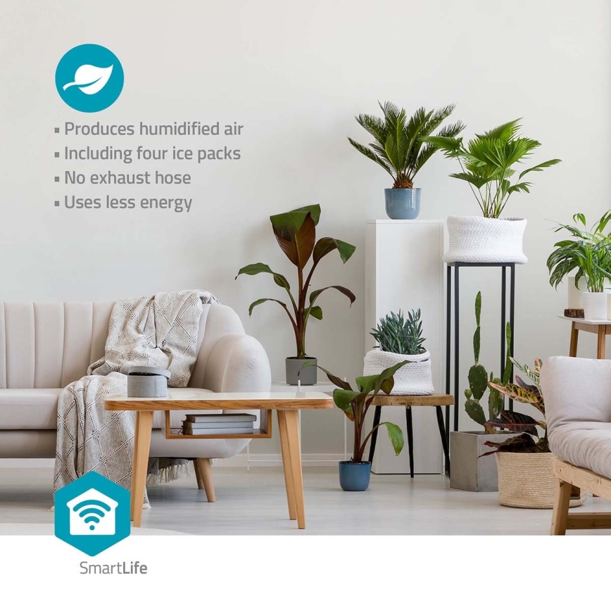 Enfriador de aire 65W/230V Wi-Fi Tuya blanco + control remoto