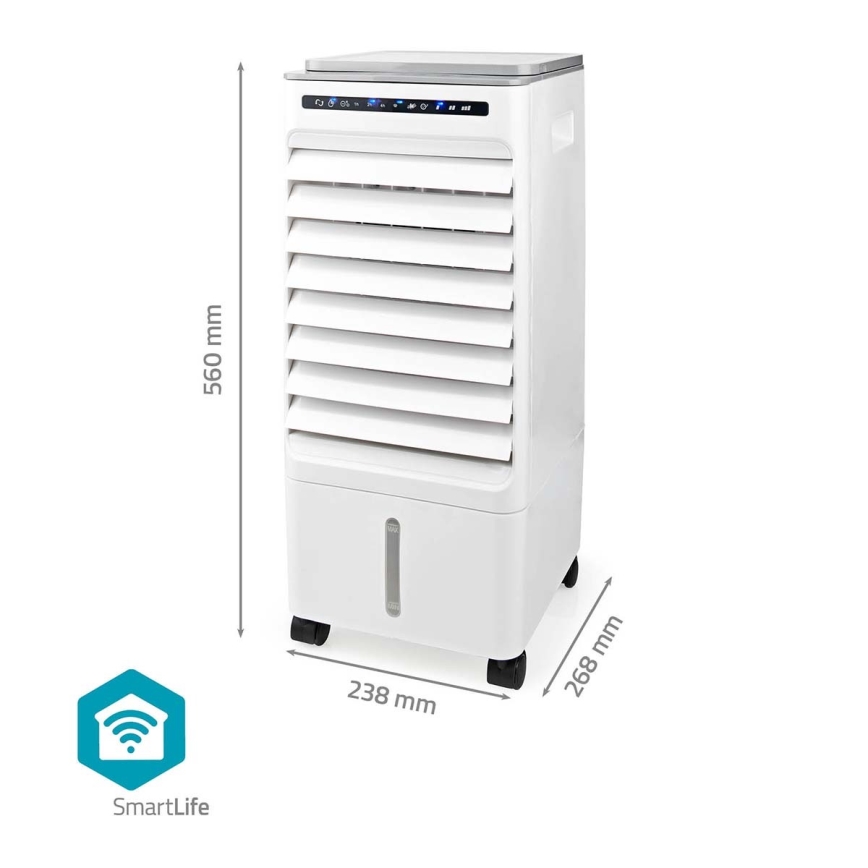 Enfriador de aire 65W/230V Wi-Fi Tuya blanco + control remoto