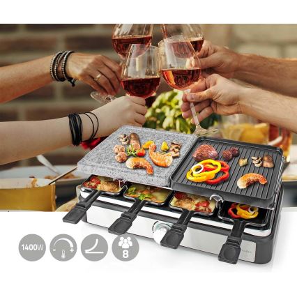 Raclette grill con accesorios 1400W/230V