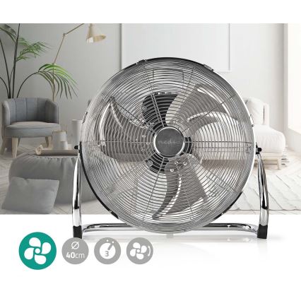 Ventilador de pie 80W/230V cromo brillante