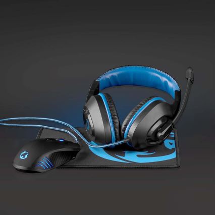 Kit Gaming 3en1 negro/azul