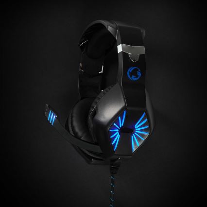 Auriculares LED Gaming con micrófono negro/azul