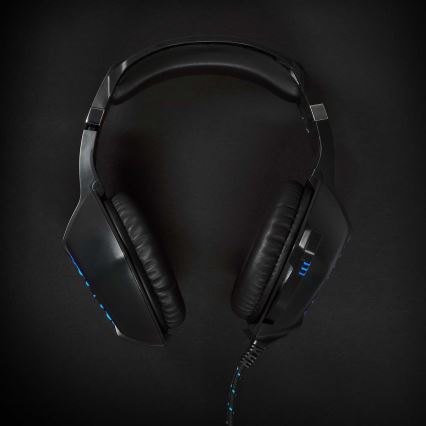 Auriculares LED Gaming con micrófono negro/azul