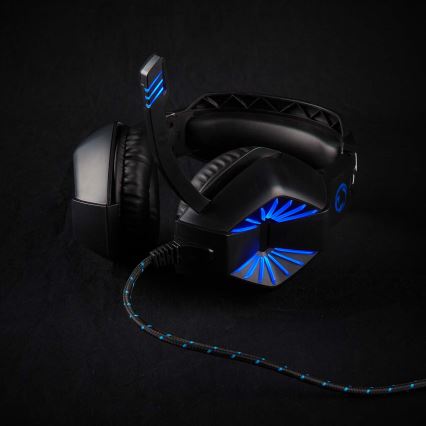 Auriculares LED Gaming con micrófono negro/azul