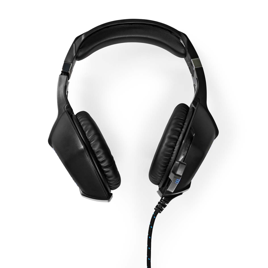 Auriculares LED Gaming con micrófono negro/azul