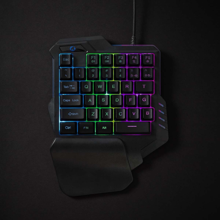 Teclado LED RGB para juegos con una mano 5V