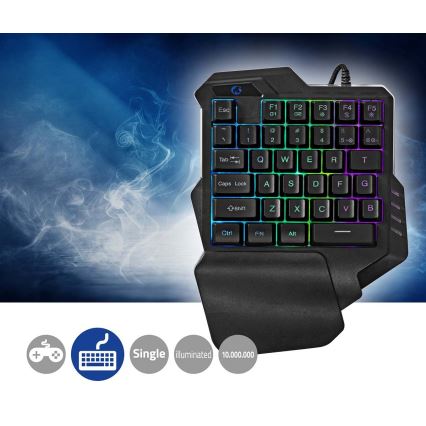 Teclado LED RGB para juegos con una mano 5V