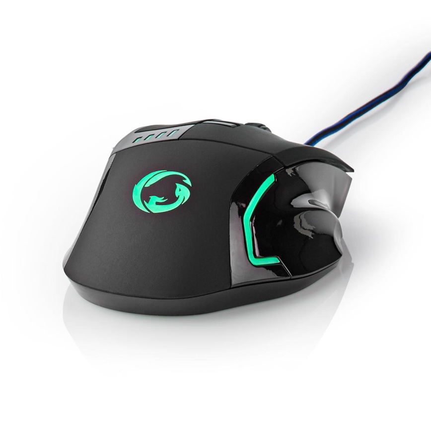 Ratón LED Gaming 800/1600/2400/4000 DPI 8 botones negro