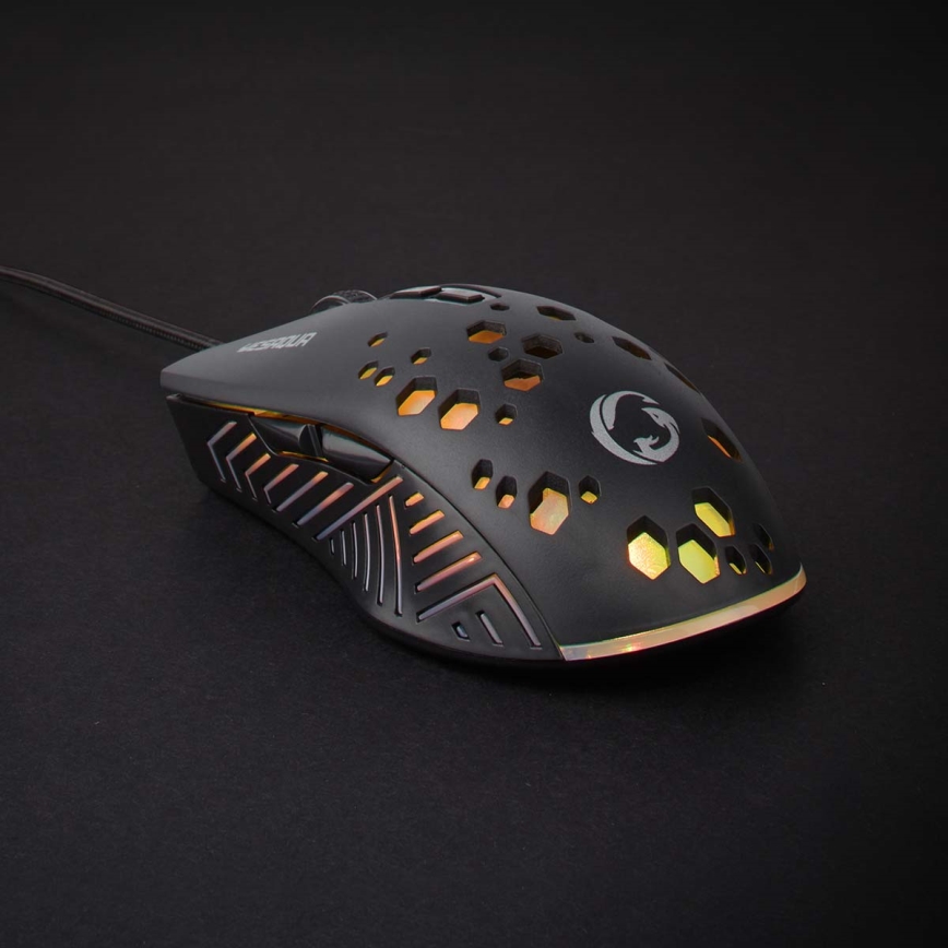 Ratón LED Gaming 800/1200/2400/3200/4800/7200 DPI 7 botones negro