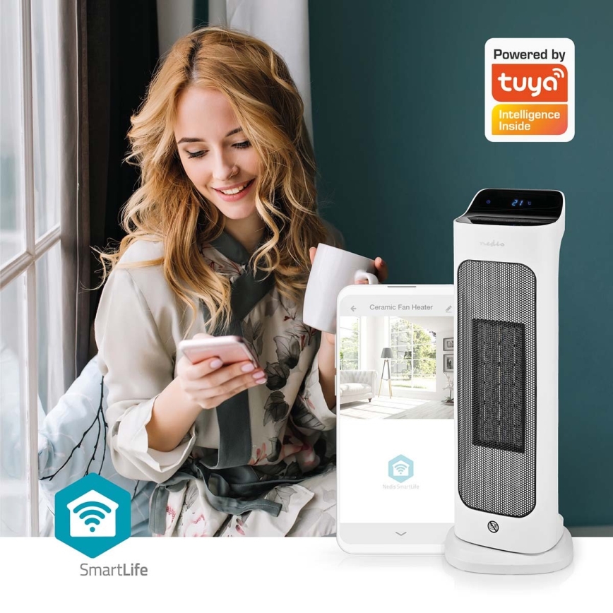 Ventilador con elemento calefactor de cerámica Smartlife 1400/2000W/230V Wi-Fi Tuya + control remoto