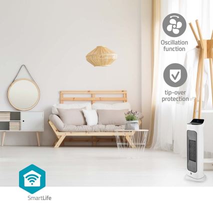 Ventilador con elemento calefactor cerámico Smartlife 400/2000W/230V Wi-Fi Tuya + control remoto