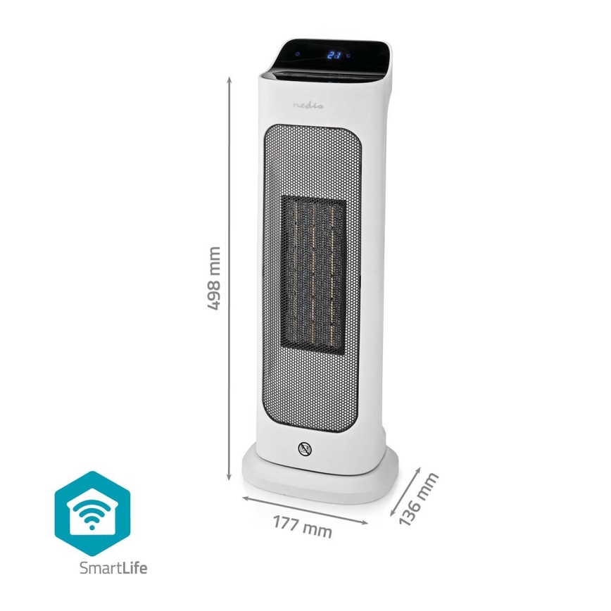 Ventilador con elemento calefactor de cerámica Smartlife 1400/2000W/230V Wi-Fi Tuya + control remoto