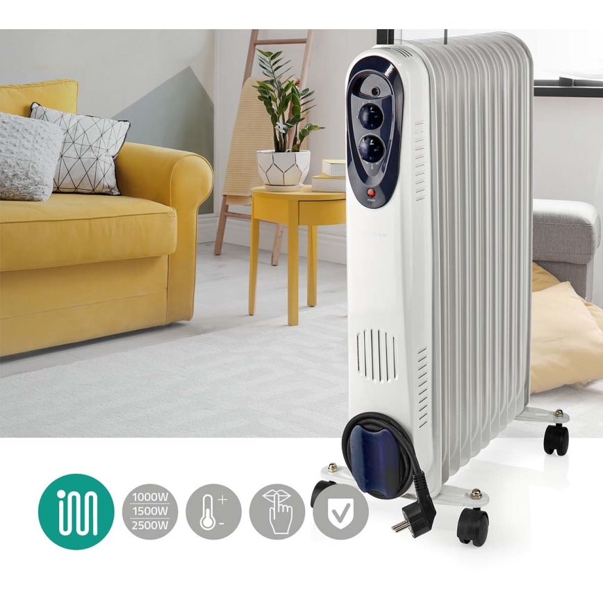 Radiador de aceite portátil de 11 costillas 1000/1500/2500W/230V