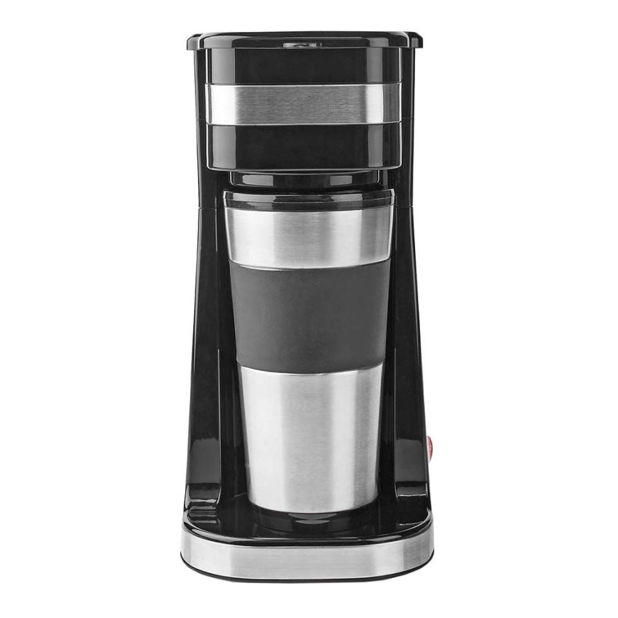 Nedis KACM300FBK - Cafetera para una taza 0,4 l con vaso de viaje