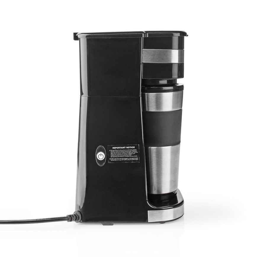 Nedis KACM300FBK - Cafetera para una taza 0,4 l con vaso de viaje