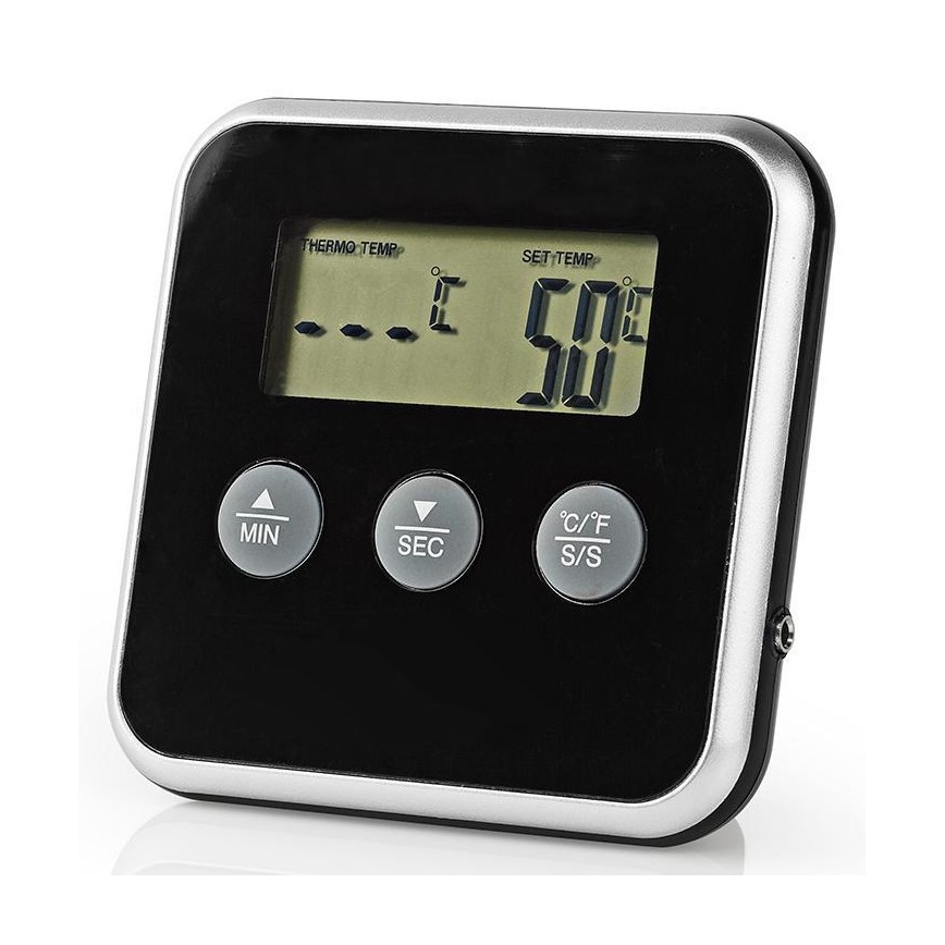 Termómetro para carne con pantalla y temporizador 0-250 °C 1xAAA