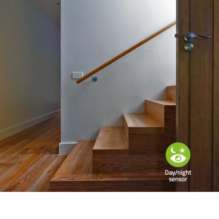 Luz LED de orientación para enchufe con sensor de movimiento y crepuscular LED/0,55W/230V blanco