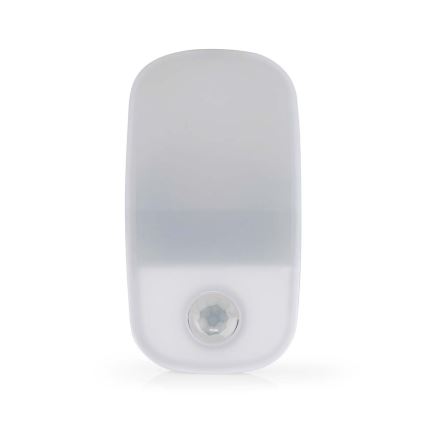 Luz LED de orientación para enchufe con sensor de movimiento y crepuscular LED/0,55W/230V blanco