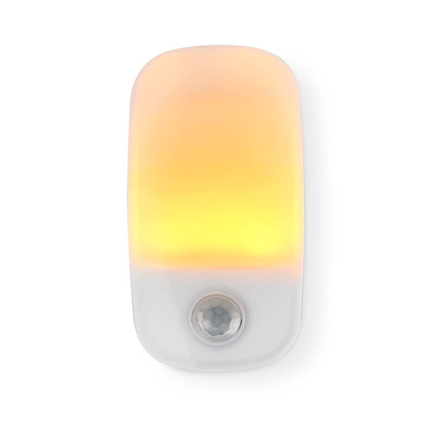 Luz LED de orientación para enchufe con sensor de movimiento y crepuscular LED/0,55W/230V blanco