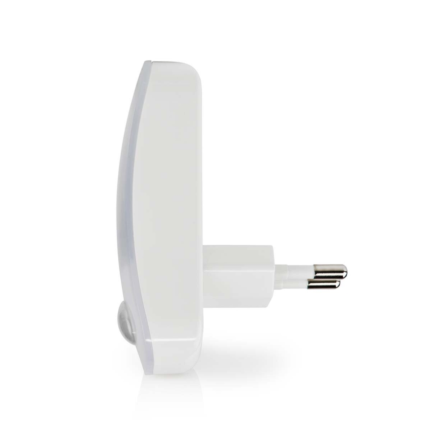 Luz LED de orientación para enchufe con sensor de movimiento y crepuscular LED/0,55W/230V blanco