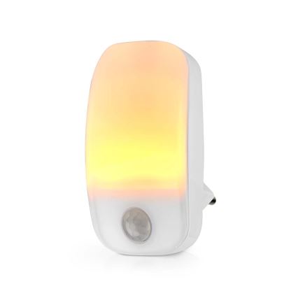 Luz LED de orientación para enchufe con sensor de movimiento y crepuscular LED/0,55W/230V blanco
