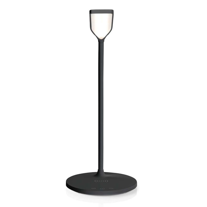 Lámpara de mesa LED flexible táctil regulable con carga inalámbrica de 15W Qi LED/5,5W/230V 2700-6500K negro