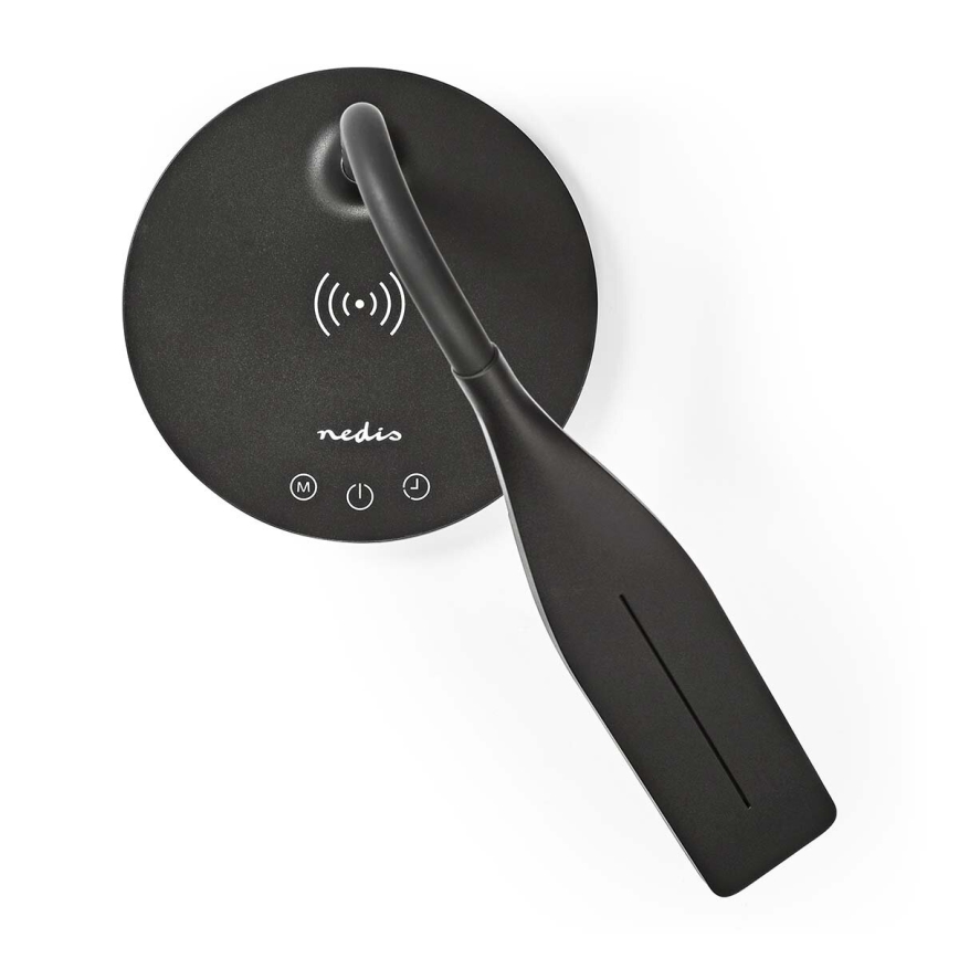 Lámpara de mesa LED flexible táctil regulable con carga inalámbrica de 15W Qi LED/5,5W/230V 2700-6500K negro