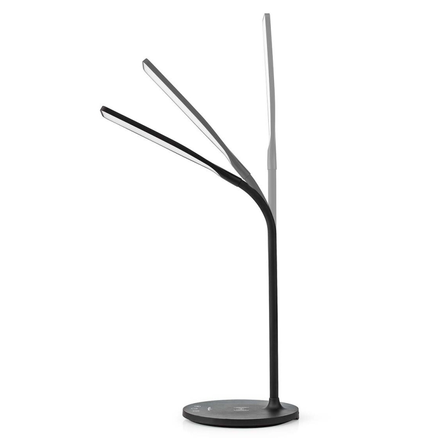 Lámpara de mesa LED flexible táctil regulable con carga inalámbrica de 15W Qi LED/5,5W/230V 2700-6500K negro