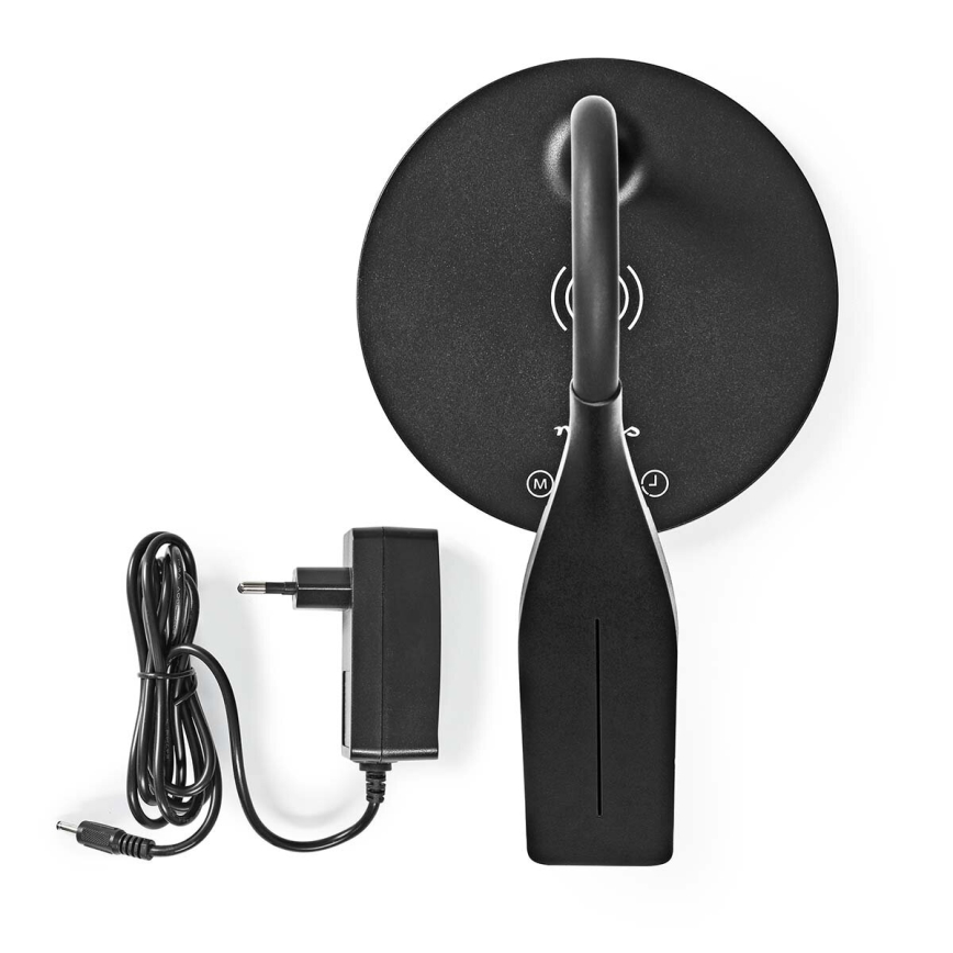Lámpara de mesa LED flexible táctil regulable con carga inalámbrica de 15W Qi LED/5,5W/230V 2700-6500K negro
