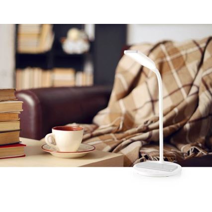 Lámpara de mesa LED flexible táctil regulable con carga inalámbrica de 15W Qi LED/5,5W/230V 2700-6500K blanco
